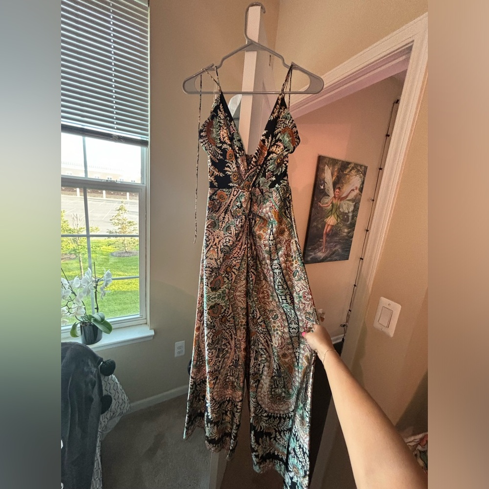 KLD silk tribal patterned romper- long pants